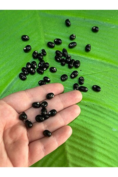 Gönülden Tasarım 47 komada crnih staklenih perli - 00,50 CM