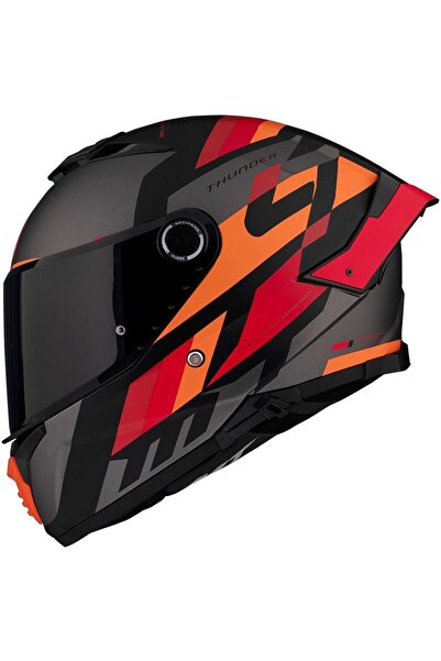 MT Kask Kask Thunder 4 Sv Ergo B15 Matt Red Şeffaf Vizörlü