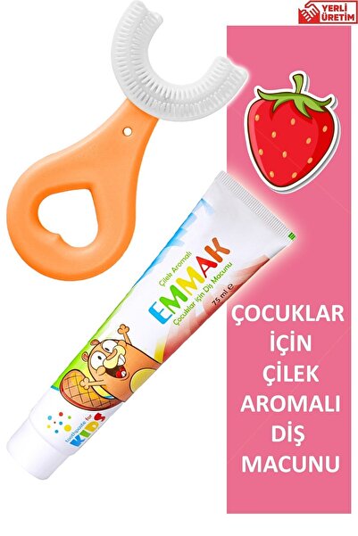 Lyra Professional U Şeklinde Pratik Çocuk Diş Fırçası 2-6 Yaş Orange + Emmak ...
