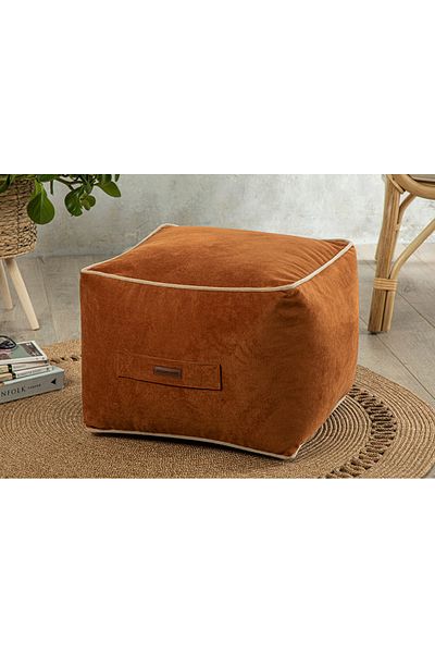 English Home Pouf Hocker | Quadratischer Pouf | Hochwertiger Hocker | Pflegeleichter Pouf | Pouf Hocker fürs Wohnen