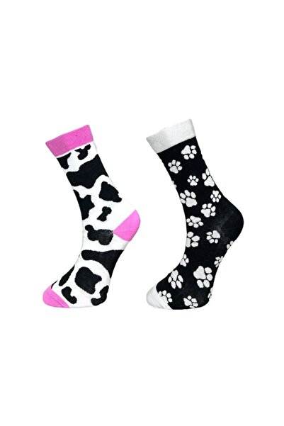 Mevo Unisex 2li Hayvan Desenli Çoraplar