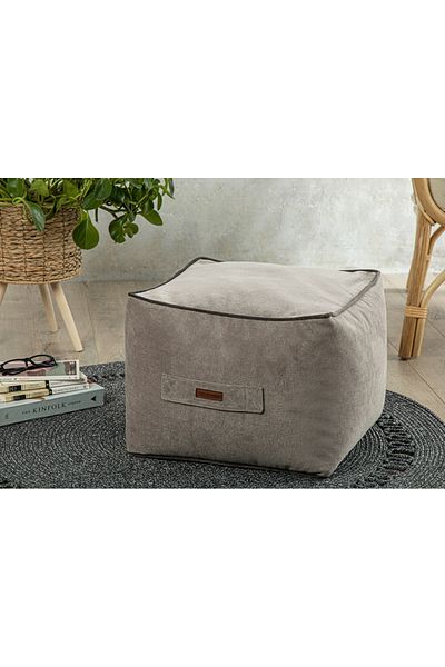 English Home Pouf Hocker | Quadratischer Pouf | Hochwertiger Hocker | Pflegeleichter Pouf | Pouf Hocker fürs Wohnen