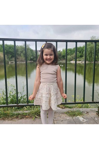 BEBEĞİME ÇORAP Fusta pentru copii în straturi de muselină