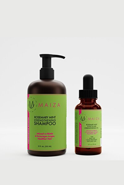 MAİZA Biberiye Nane Güçlendirici Saç Bakım Seti - Şampuan - Saç Bakım Yağı