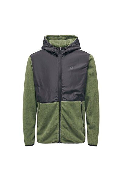 Only & Sons Kapüşon Yaka Yeşil Erkek Sweatshırt 22026190_onsnoah Reg Fleece Z...