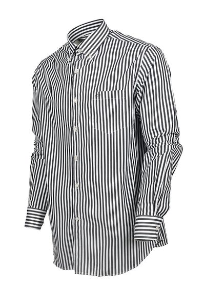 PAUL&SHARK Men's Brand Logo Button-Down Shirt Collar Long Sleeve White-Black Shirt13313121-007