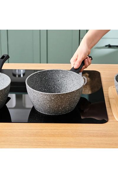 Karaca Gris Biogranit Induktions Milchtopf-Set, 3-teilig