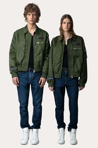 Zadig & Voltaire Unisex Bomber Jacket with Logo