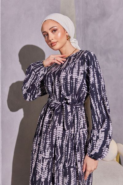 Bold Grup Γυναικείο φόρεμα Hijab Premium από ύφασμα βισκόζης με ζωνές