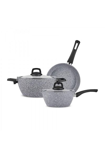 Karaca Gris Biogranite Kochgeschirr-Set, 5-teilig