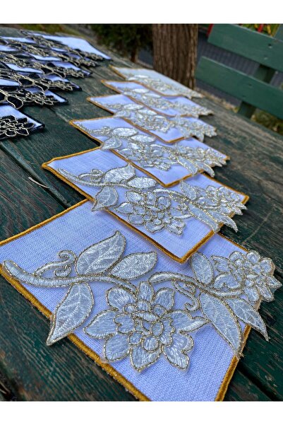 BÜŞRA طقم مناديل تقديم جانبية للقهوة مكون من 6 قطع