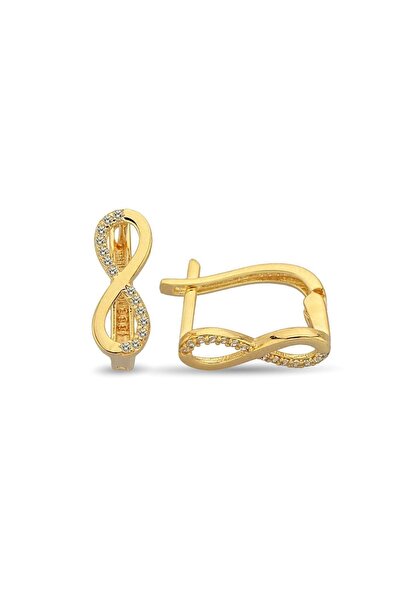 Çgk Çiğdem Gürel Kuyumculuk Kadın Sarı Sonsuzluk Altın Küpe 012