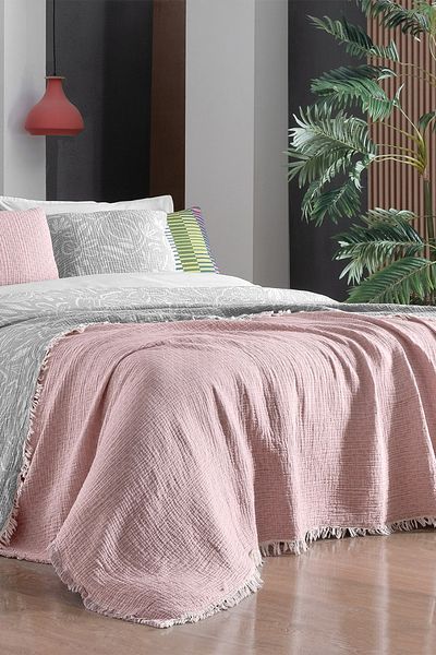 Sarev Zepia Gray - Double 100% Cotton Bedspread