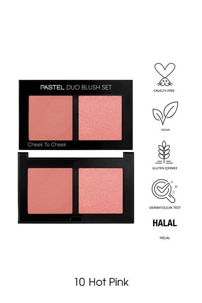 Pastel Profashion Duo Blush Set Cheek To Cheek 10 Hot Pink