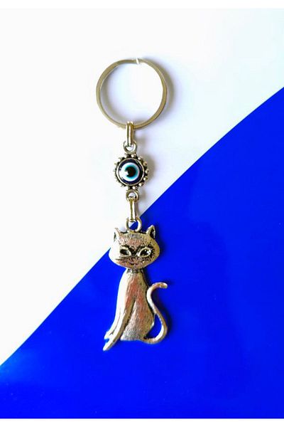 Melien Magical Cat Evil Eye Beaded Keychain Δώρο Στολίδι Αξεσουάρ τσάντας 13cmx3cm