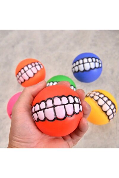 KuantumHome Köpek Sesli Oyuncak Diş Tasarımı, Dayanıklı Çiğneme Dişleri Öğütme ve Temizleme Topu