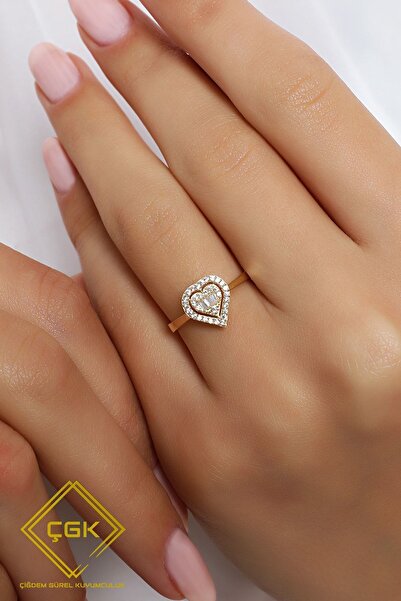 Çgk Çiğdem Gürel Kuyumculuk Kalpli Çıtır Altın Yüzük