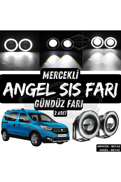 ŞüsCarOto Aksesuar Dacia Dokker 2012-2022 Uyumlu Mercekli Angel Sis Farı Meta...