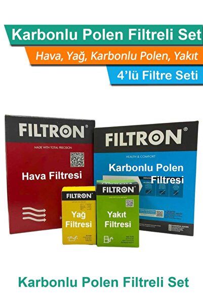 Filtron Toyota Corolla 1.4 D4d Filtre Bakım Seti 2007-2018 4lü Karbonlu