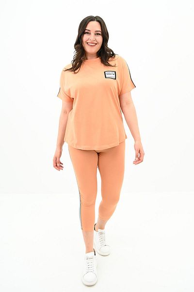 Koza Butik طقم لباس ضيق نسائي مقاس كبير - 3697-23