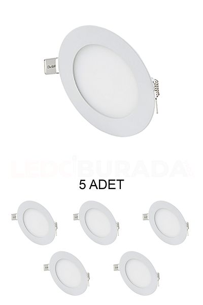 Cata CT-5144 Slim Led Panel - 3W Yellow Daylight, Pack of 5