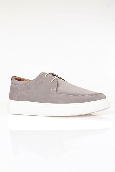 Deribank Ανδρικά παπούτσια casual από γνήσιο δέρμα γκρι Nubuck