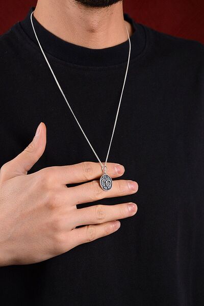 Ebrar Silver Gümüş Koç Burcu Kolye 925 Ayar Gümüş Koç Burç Unisex Kolye