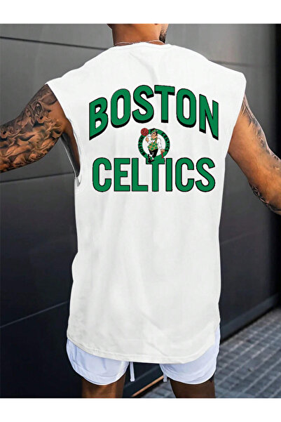 Revasser Kadın/Erkek Boston Celtic Renkli Özel Baskılı Oversize Pamuk Penye B...
