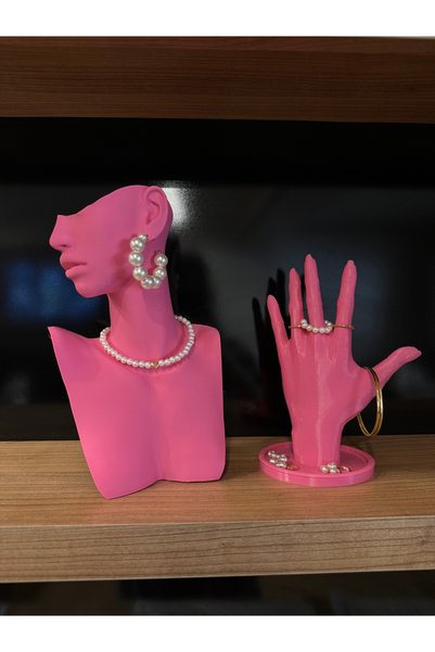 3desen Decorative jewelry mannequin display stand 25 cm medium size set of 2
