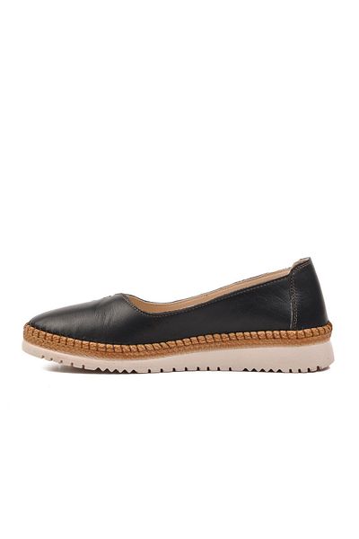 Bulldozer 241737 Model Black Genuine Leather Women's Casual Shoes