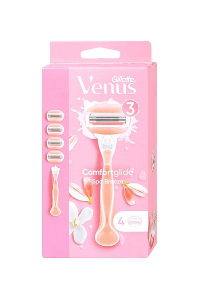 Gillette Venus Comfortglide Spa Breeze - Women's Shaver and Spare Blade Set of 4