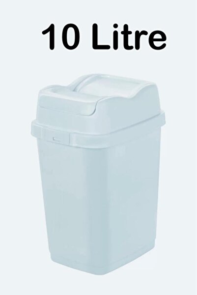 Tiesa Home Plastik 10 Litre Kilitli Easy Çift Kapaklı Çöp Kovası Açık Mavi