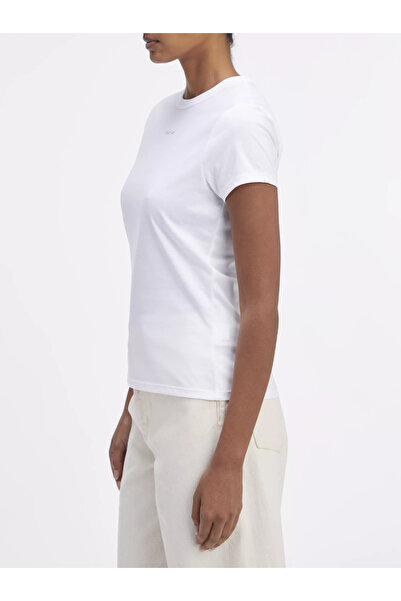 Calvin Klein White Slim Fit T-Shirt - Low Sleeve, Brand Logo, Daily Use, K20K207212-YAF