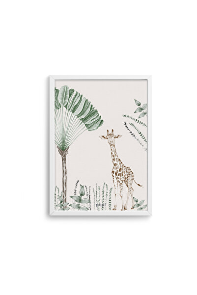 Monochrome Giraffe Colorful Poster