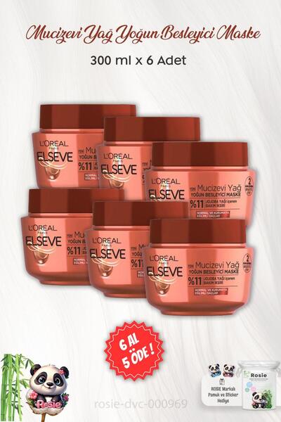 ELSEVE 6 AL 5 ÖDE Mucizevi Yağ Yoğun Besleyici Maske 300 ml ve ROSIE