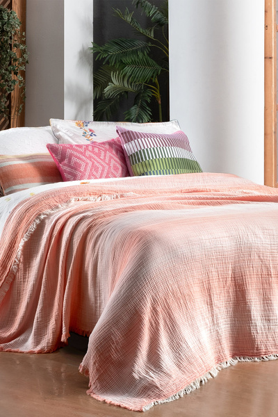 Sarev Nelson Somon Tek Kişilik %100 Pamuk Yatak Örtüsü Seti