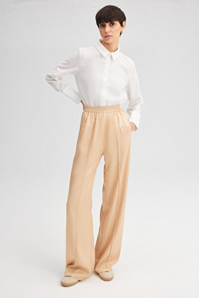 Touché Privé Žebrované saténové kalhoty