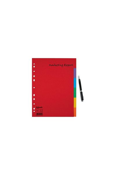 Bosphorus A4 Colored PVC Covered Bookmark Sepertor - 5 Separation Sheets