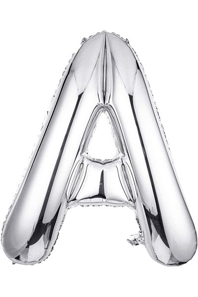 SURPRISE PARTY STORE Letter A Balloon Silver Gray Color Foil Balloon 100 cm 40 inches