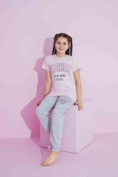 Tarık KIz Children's Cotton Short Sleeve Pajama Set