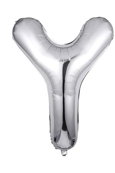 SURPRISE PARTY STORE Letter Y Balloon Silver Gray Color Foil Balloon 100 cm 40 inches