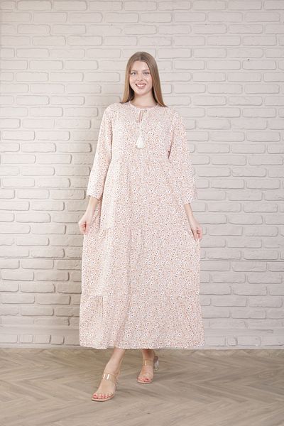 mervemoda Γυναικείο Καλοκαιρινό Υφαντό Φόρεμα Plus Size
