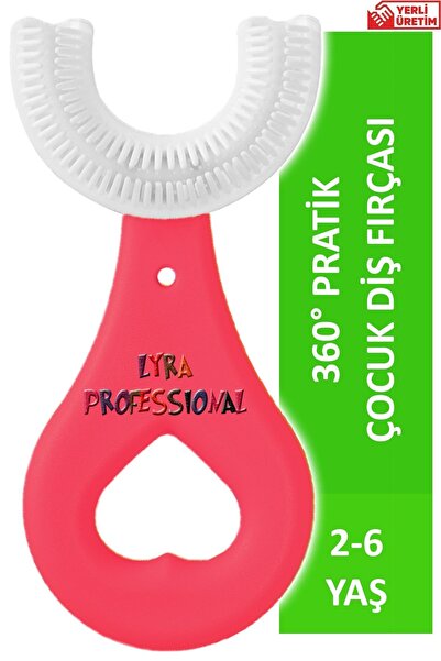 Lyra Professional U Şeklinde Pratik Çocuk Diş Fırçası 2-6 Yaş Kırmızı