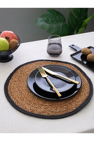 LC Waikiki LCW HOME - 40x40 εκ. Αμερικάνικο σερβιρίσματος Στρογγυλό Μπλοκ Ψάθινη Ζώνη