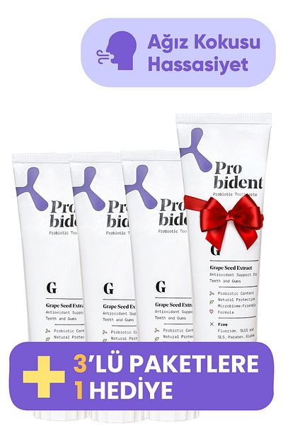Probident Active Probiotic 3 1 Grape Seed - Fluoride-Free Toothpaste Package