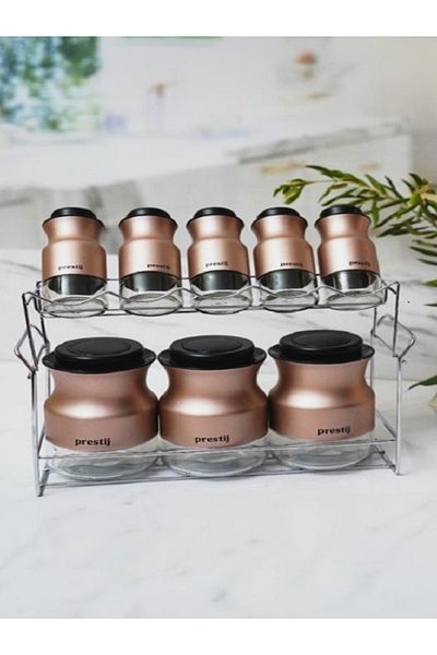 Prestij PRESTIGE 9-Piece Rose Spice Set with Stand