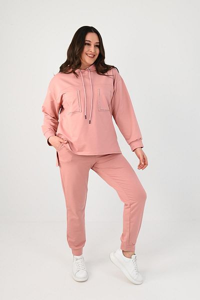 Koza Butik Γυναικείο σετ 8081-24 με λεπτομερείς φόρμες διπλής τσέπης μεγάλου μεγέθους