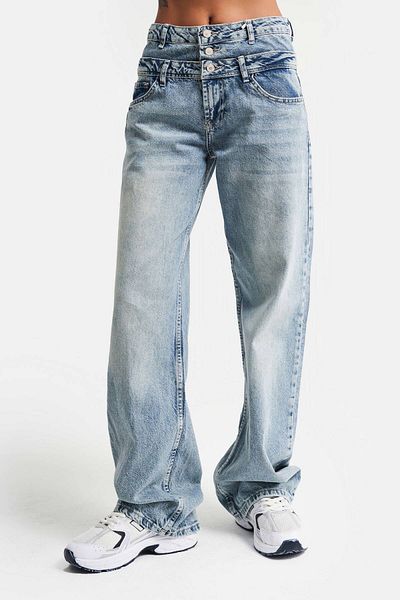 its basic G Color Jeans - Loose Fit Double Belt 100% Cotton Denim