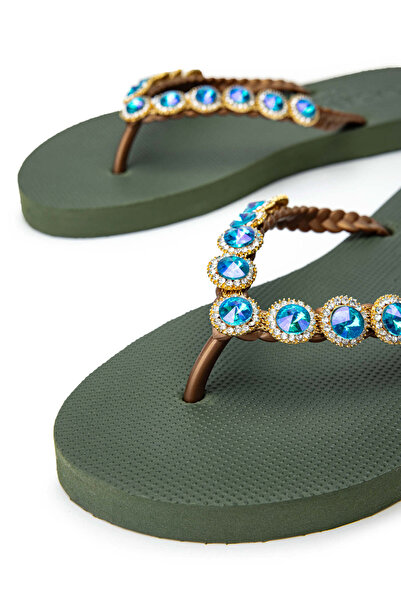 LAZAMANİ Lazamani Vegan Green Women's Slippers