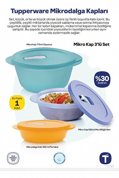 Madamtupper Tupperware Mikro Kaplar 3'lü Set